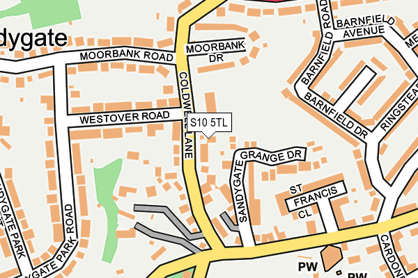 S10 5TL map - OS OpenMap – Local (Ordnance Survey)