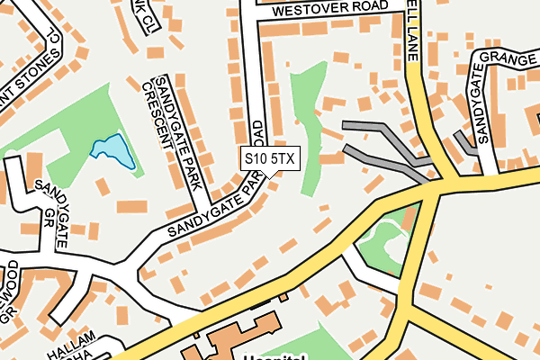 S10 5TX map - OS OpenMap – Local (Ordnance Survey)