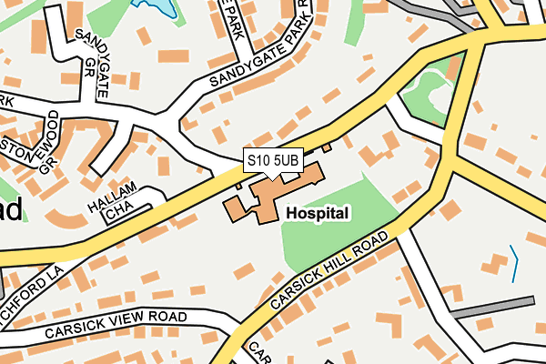 S10 5UB map - OS OpenMap – Local (Ordnance Survey)