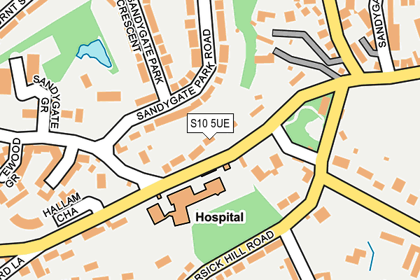 S10 5UE map - OS OpenMap – Local (Ordnance Survey)