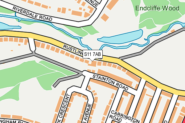 S11 7AB map - OS OpenMap – Local (Ordnance Survey)