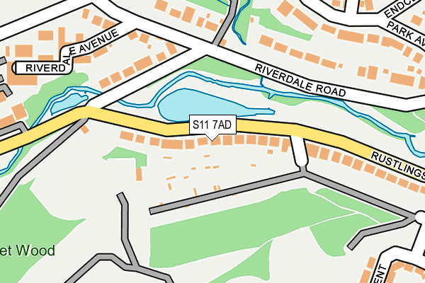 S11 7AD map - OS OpenMap – Local (Ordnance Survey)