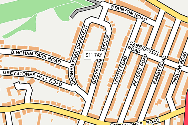 S11 7AY map - OS OpenMap – Local (Ordnance Survey)