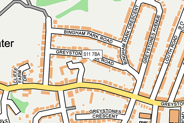S11 7BA map - OS OpenMap – Local (Ordnance Survey)