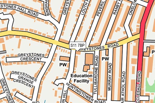 S11 7BP map - OS OpenMap – Local (Ordnance Survey)