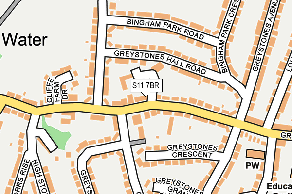 S11 7BR map - OS OpenMap – Local (Ordnance Survey)