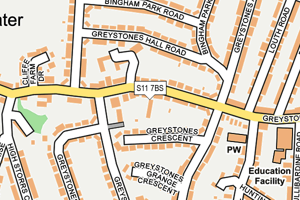 S11 7BS map - OS OpenMap – Local (Ordnance Survey)