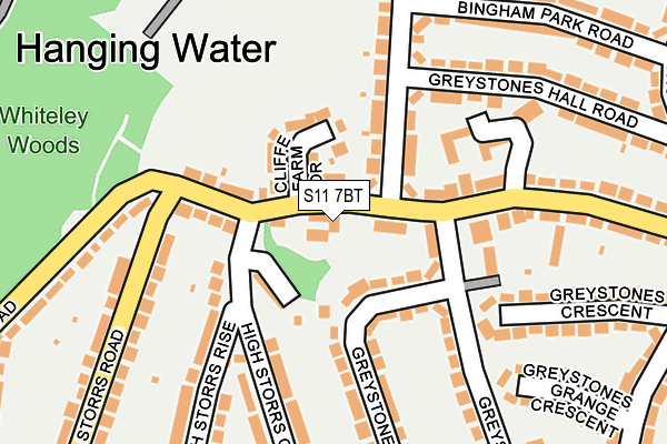 S11 7BT map - OS OpenMap – Local (Ordnance Survey)