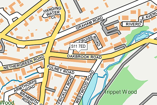 S11 7ED map - OS OpenMap – Local (Ordnance Survey)