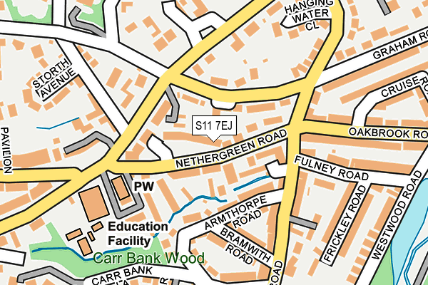 S11 7EJ map - OS OpenMap – Local (Ordnance Survey)
