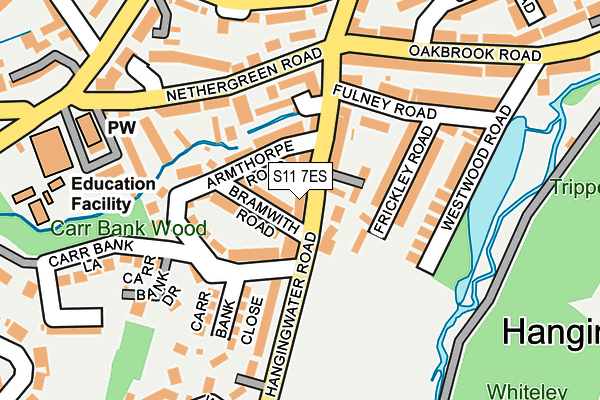 S11 7ES map - OS OpenMap – Local (Ordnance Survey)