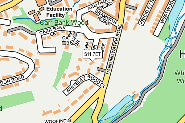 S11 7ET map - OS OpenMap – Local (Ordnance Survey)