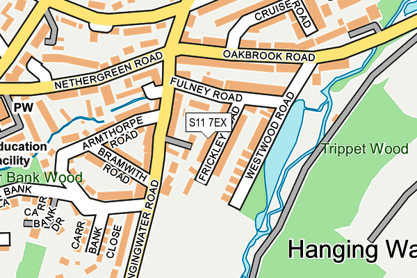 S11 7EX map - OS OpenMap – Local (Ordnance Survey)