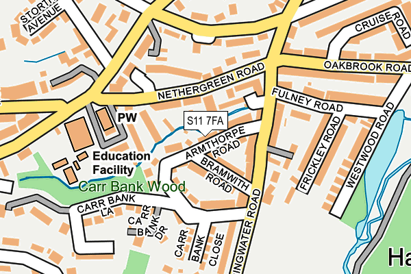 S11 7FA map - OS OpenMap – Local (Ordnance Survey)