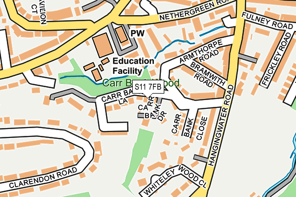 S11 7FB map - OS OpenMap – Local (Ordnance Survey)