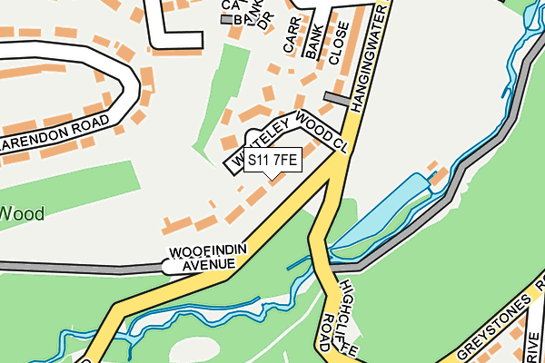 S11 7FE map - OS OpenMap – Local (Ordnance Survey)