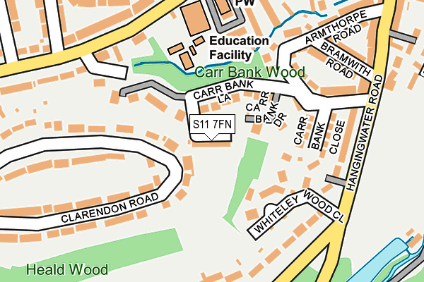S11 7FN map - OS OpenMap – Local (Ordnance Survey)