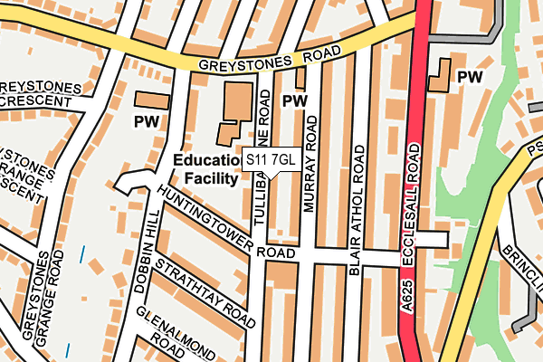 S11 7GL map - OS OpenMap – Local (Ordnance Survey)