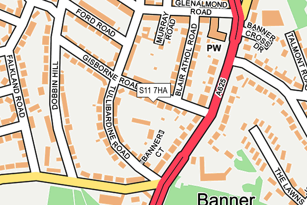 S11 7HA map - OS OpenMap – Local (Ordnance Survey)