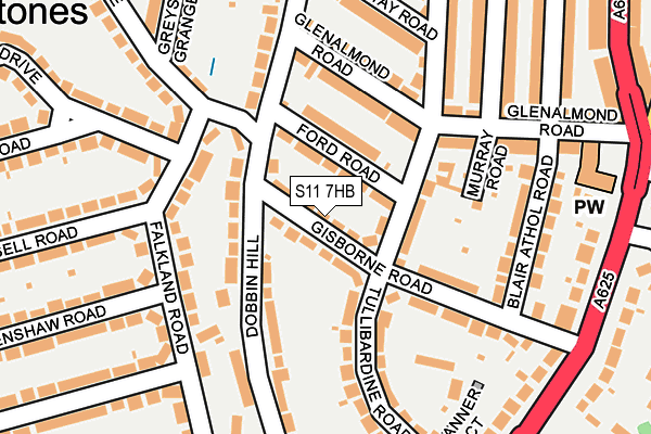 S11 7HB map - OS OpenMap – Local (Ordnance Survey)