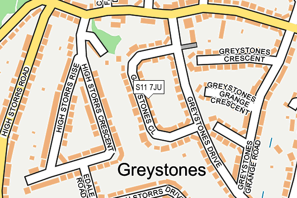 S11 7JU map - OS OpenMap – Local (Ordnance Survey)