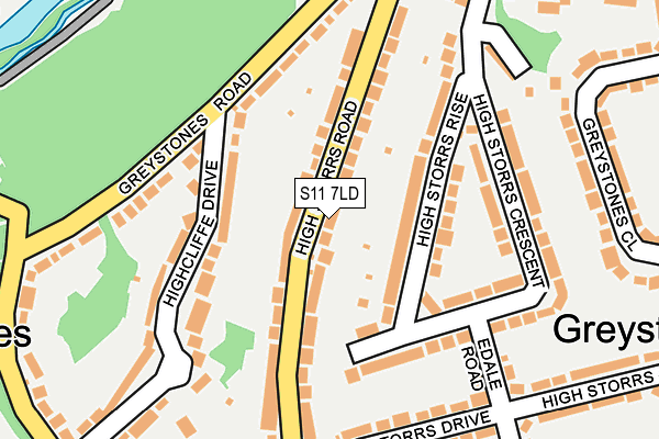 S11 7LD map - OS OpenMap – Local (Ordnance Survey)