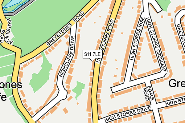 S11 7LE map - OS OpenMap – Local (Ordnance Survey)