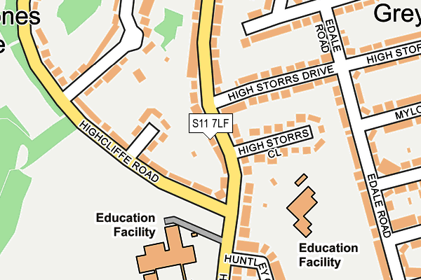 S11 7LF map - OS OpenMap – Local (Ordnance Survey)