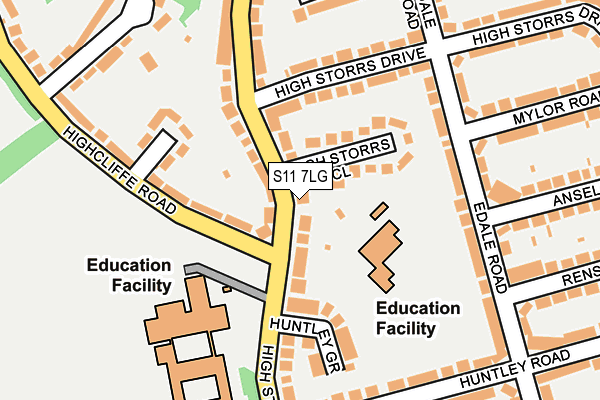 S11 7LG map - OS OpenMap – Local (Ordnance Survey)