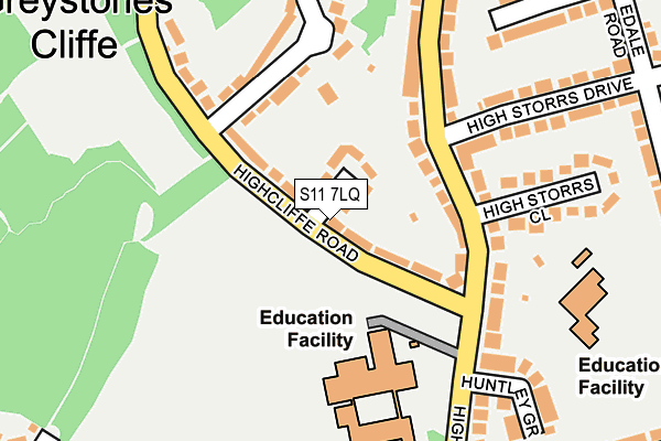 S11 7LQ map - OS OpenMap – Local (Ordnance Survey)