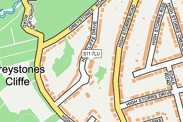 S11 7LU map - OS OpenMap – Local (Ordnance Survey)