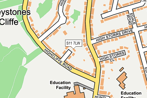 S11 7LW map - OS OpenMap – Local (Ordnance Survey)