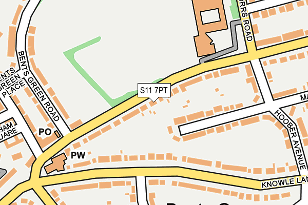 S11 7PT map - OS OpenMap – Local (Ordnance Survey)