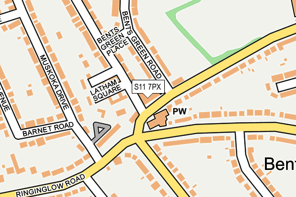 S11 7PX map - OS OpenMap – Local (Ordnance Survey)