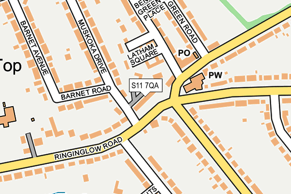 S11 7QA map - OS OpenMap – Local (Ordnance Survey)