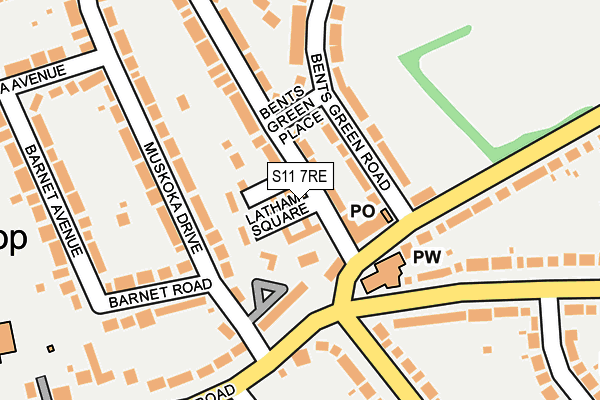 S11 7RE map - OS OpenMap – Local (Ordnance Survey)