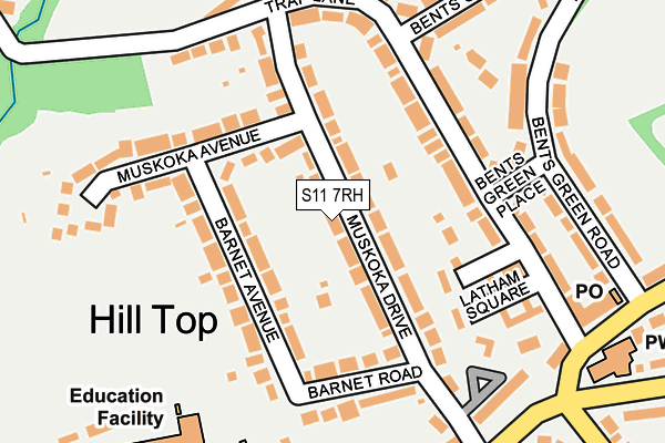 S11 7RH map - OS OpenMap – Local (Ordnance Survey)