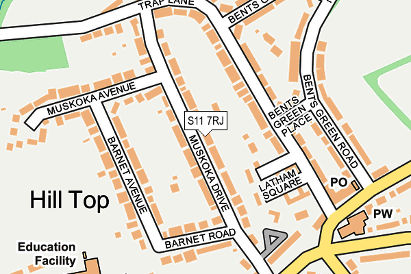 S11 7RJ map - OS OpenMap – Local (Ordnance Survey)