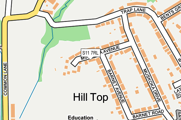S11 7RL map - OS OpenMap – Local (Ordnance Survey)