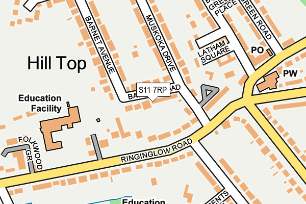 S11 7RP map - OS OpenMap – Local (Ordnance Survey)