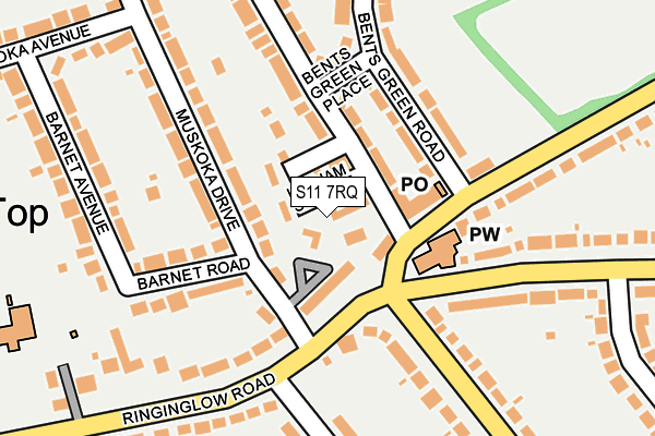 S11 7RQ map - OS OpenMap – Local (Ordnance Survey)