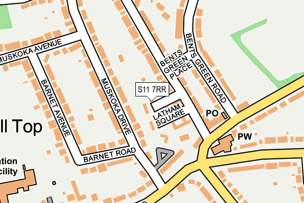 S11 7RR map - OS OpenMap – Local (Ordnance Survey)