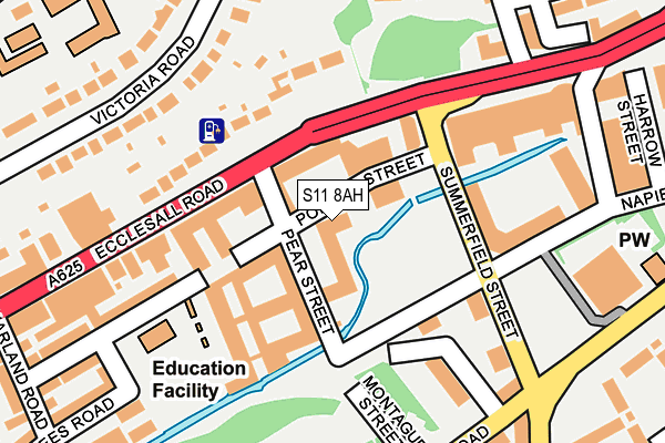 S11 8AH map - OS OpenMap – Local (Ordnance Survey)