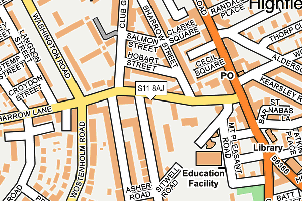 S11 8AJ map - OS OpenMap – Local (Ordnance Survey)