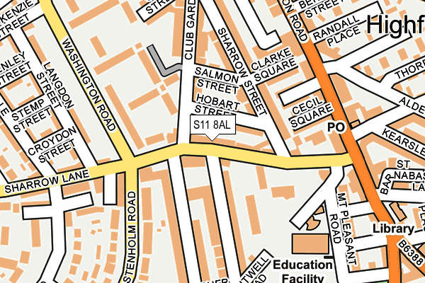 S11 8AL map - OS OpenMap – Local (Ordnance Survey)