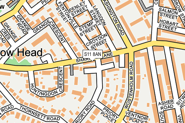 S11 8AN map - OS OpenMap – Local (Ordnance Survey)