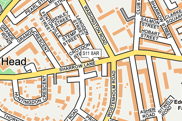 S11 8AR map - OS OpenMap – Local (Ordnance Survey)