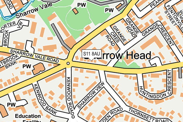 S11 8AU map - OS OpenMap – Local (Ordnance Survey)