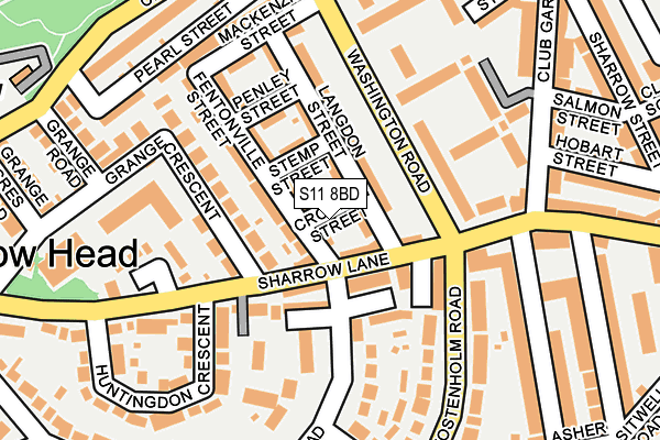 S11 8BD map - OS OpenMap – Local (Ordnance Survey)