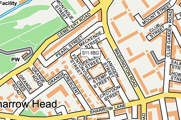 S11 8BG map - OS OpenMap – Local (Ordnance Survey)